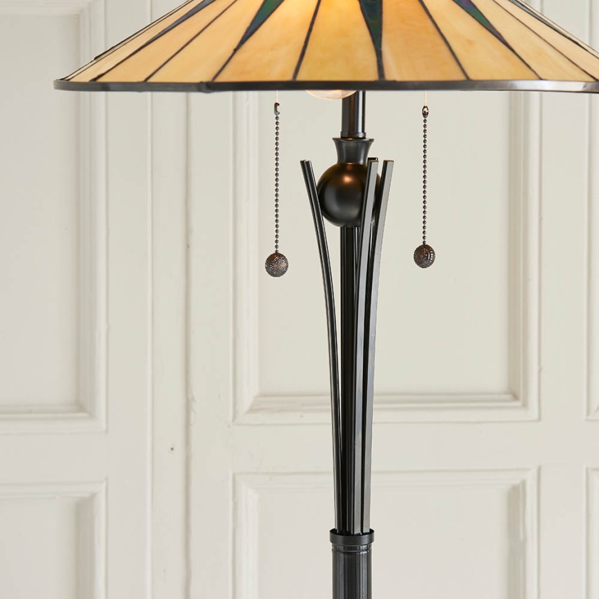 Endon 64041 - Gulvlampe Tiffany DARK STAR 2xE27/60W/230V Ø 49 cm