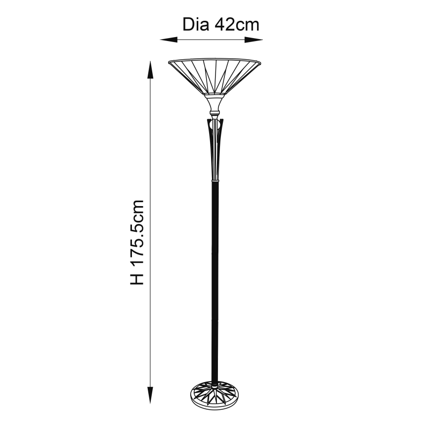 Endon 64042 - Gulvlampe DARK STAR 1xE27/60W/230V diameter 42 cm