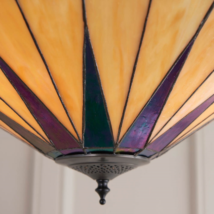 Endon 64043 - Overflademonteret Tiffany-lysekrone DARK STAR 3xE27/60W/230V Ø 49 cm