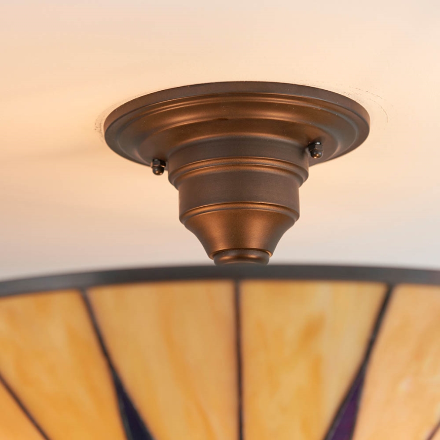 Endon 64043 - Overflademonteret Tiffany-lysekrone DARK STAR 3xE27/60W/230V Ø 49 cm