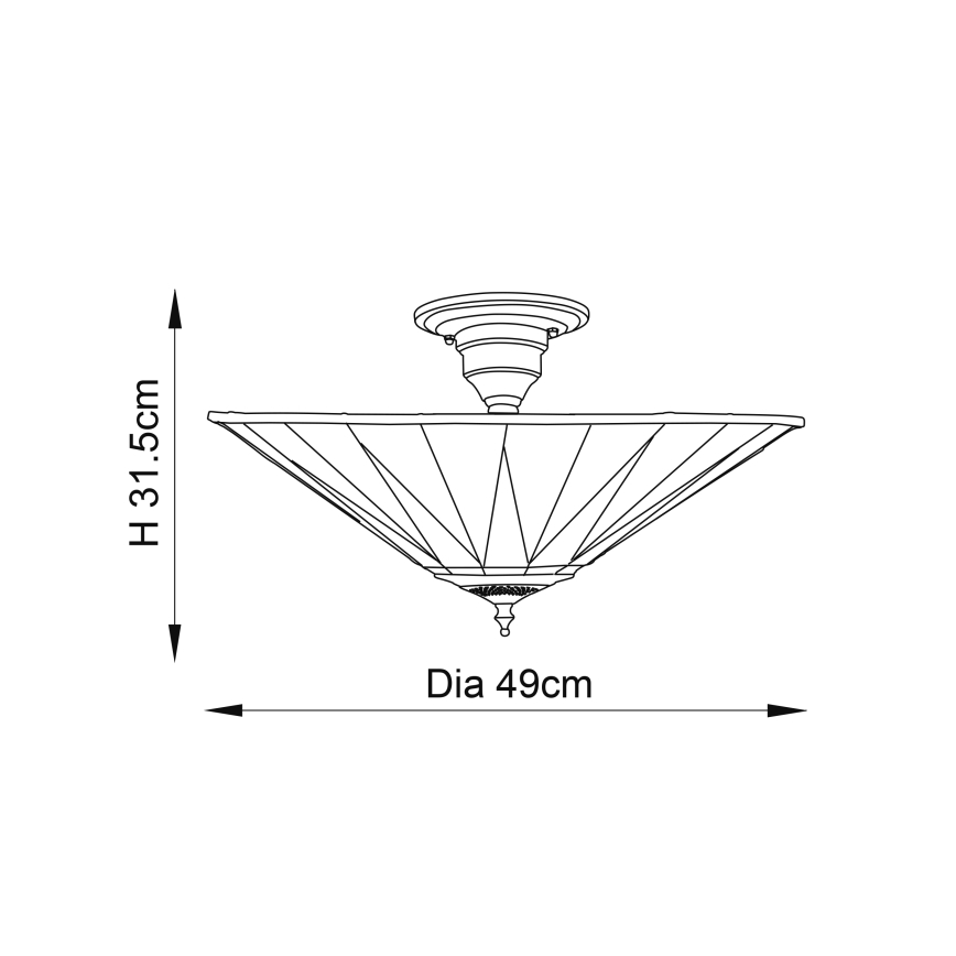 Endon 64043 - Overflademonteret Tiffany-lysekrone DARK STAR 3xE27/60W/230V Ø 49 cm