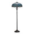 Endon 64069 - Gulvlampe Tiffany DRAGONFLY 2xE27/60W/230V Ø 50 cm