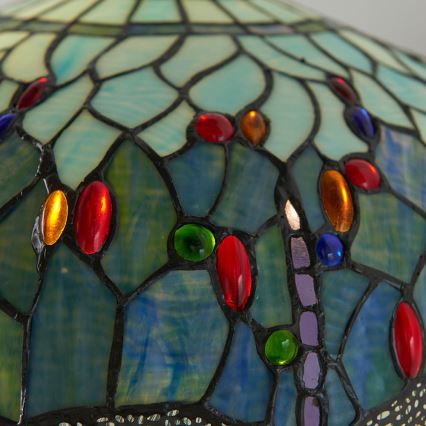Endon 64069 - Gulvlampe Tiffany DRAGONFLY 2xE27/60W/230V Ø 50 cm
