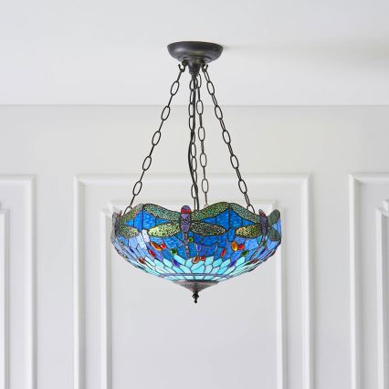Endon 64075 - Lysekrone med kædeophæng DRAGONFLY 3xE27/60W/230V Ø 41 cm