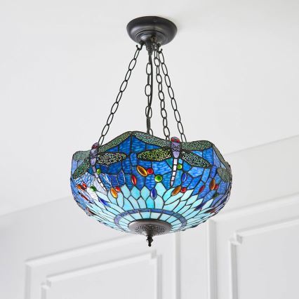 Endon 64075 - Lysekrone med kædeophæng DRAGONFLY 3xE27/60W/230V Ø 41 cm