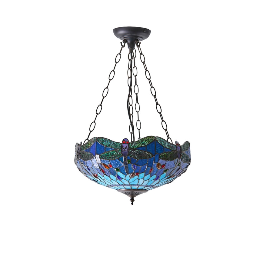 Endon 64075 - Lysekrone med kædeophæng DRAGONFLY 3xE27/60W/230V Ø 41 cm