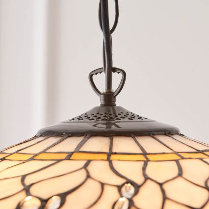 Endon 64079 - Lysekrone med kæde Tiffany DRAGONFLY 3xE27/60W/230V Ø 50 cm