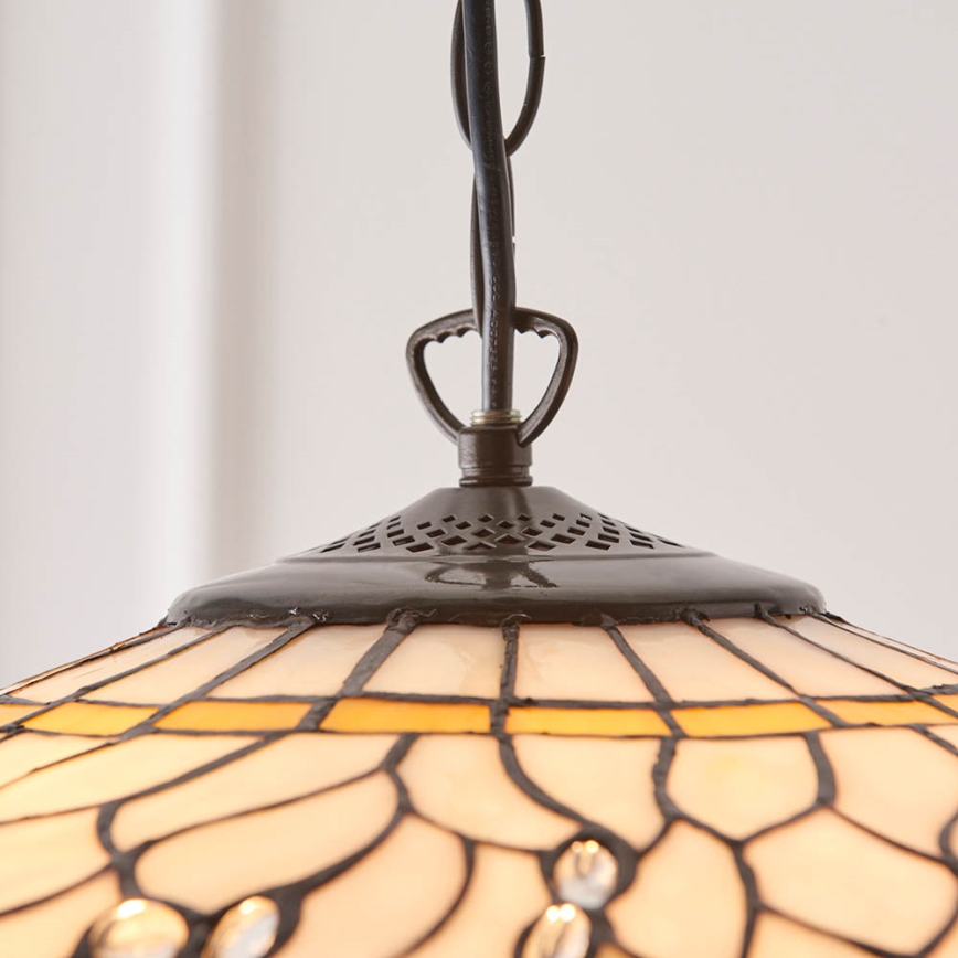 Endon 64079 - Lysekrone med kæde Tiffany DRAGONFLY 3xE27/60W/230V Ø 50 cm
