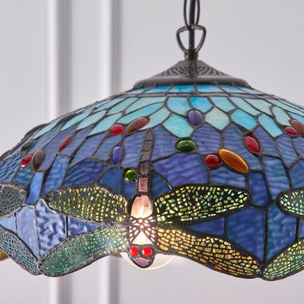 Endon 64080 - Lysekrone med kædeophæng DRAGONFLY 3xE27/60W/230V Ø 41 cm