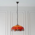 Endon 64082 - Kædeophængt Tiffany DRAGONFLY lysekrone 3xE27/60W/230V Ø 50 cm
