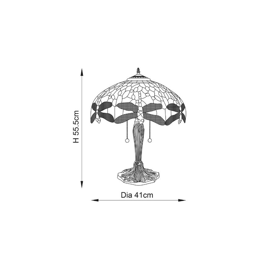 Endon 64085 - Bordlampe GULDSMED 2xE27/60W/230V diameter 41 cm