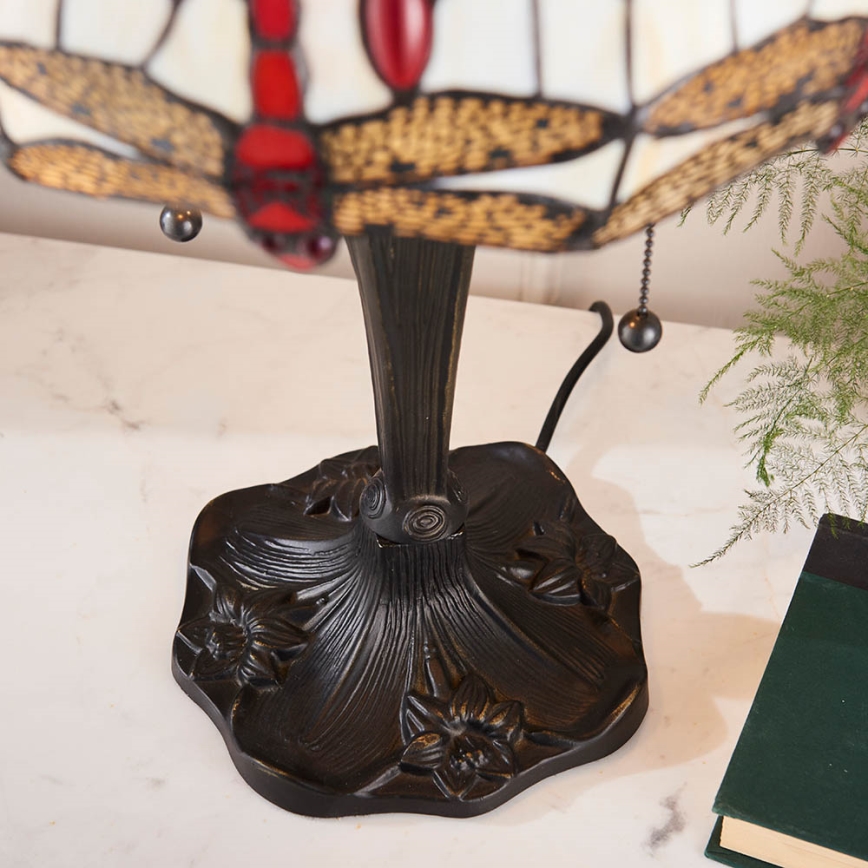 Endon 64086 - Bordlampe Tiffany DRAGONFLY 2xE27/60W/230V Ø 30 cm