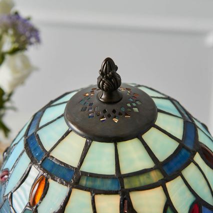 Endon 64088 - Bordlampe Tiffany DRAGONFLY 1xE14/40W/230V Ø 20 cm