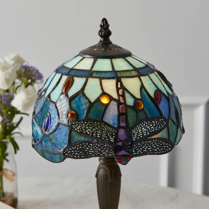 Endon 64088 - Bordlampe Tiffany DRAGONFLY 1xE14/7W/230V Ø 20 cm