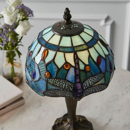 Endon 64088 - Bordlampe Tiffany DRAGONFLY 1xE14/7W/230V Ø 20 cm