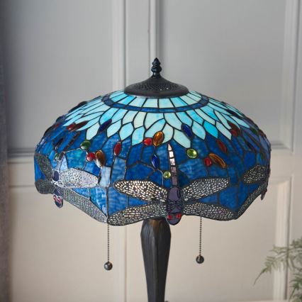 Endon 64089 - Bordlampe Tiffany DRAGONFLY 2xE27/60W/230V Ø 41 cm