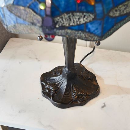 Endon 64089 - Bordlampe Tiffany DRAGONFLY 2xE27/60W/230V Ø 41 cm