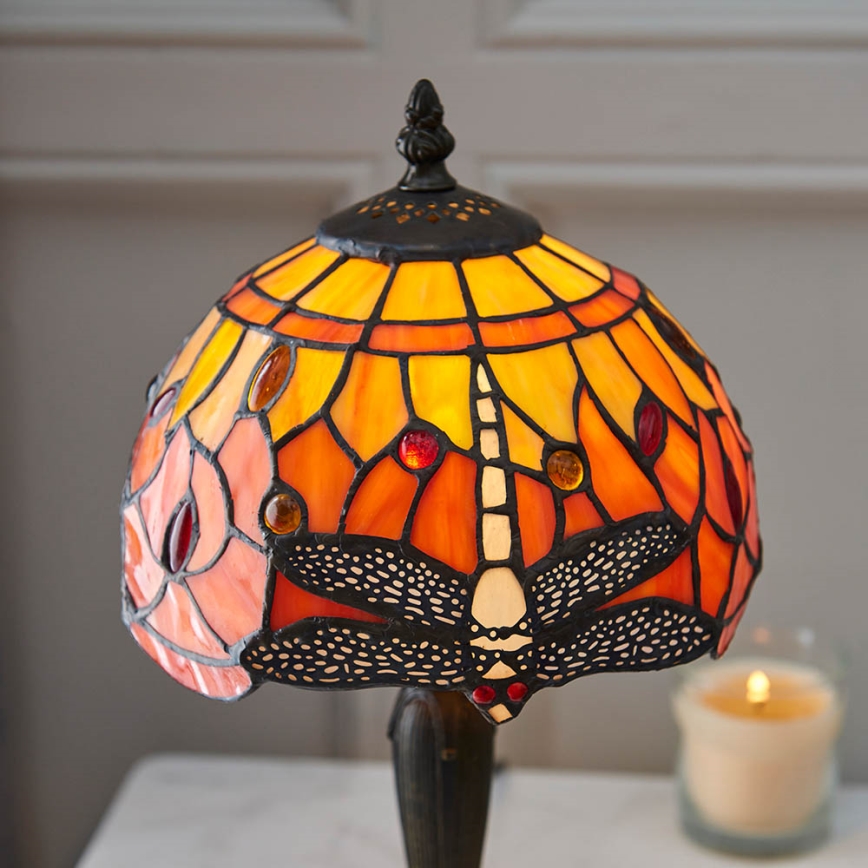 Endon 64091 - Bordlampe Tiffany DRAGONFLY 1xE14/7W/230V Ø 20 cm