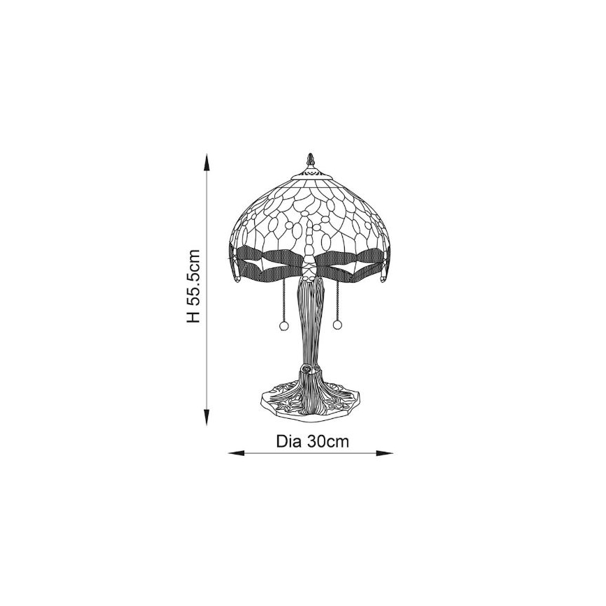 Endon 64092 - Bordlampe DRAGONFLY 2xE27/60W/230V Ø 30 cm