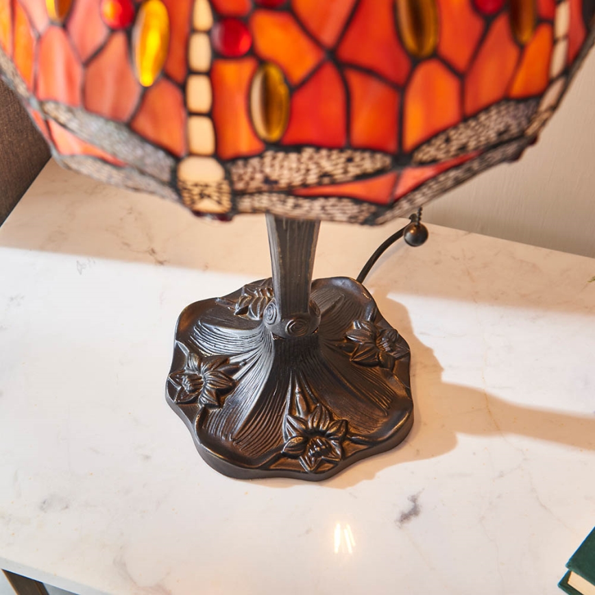 Endon 64092 - Bordlampe Tiffany DRAGONFLY 2xE27/60W/230V Ø 30 cm