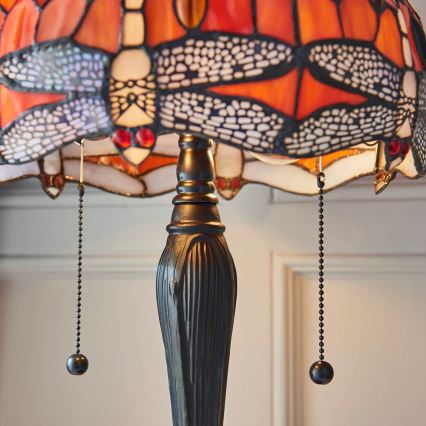 Endon 64092 - Bordlampe Tiffany DRAGONFLY 2xE27/60W/230V Ø 30 cm