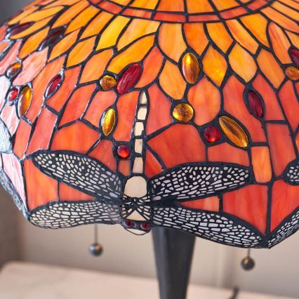 Endon 64093 - Bordlampe Tiffany DRAGONFLY 2xE27/60W/230V Ø 41 cm