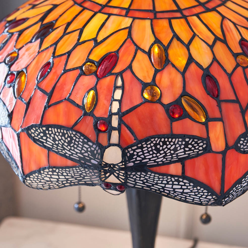 Endon 64093 - Bordlampe Tiffany DRAGONFLY 2xE27/60W/230V Ø 41 cm