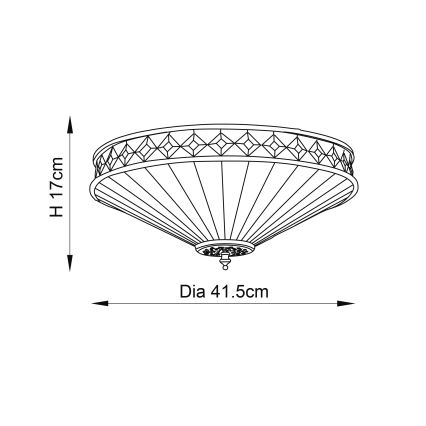 Endon 64145 - Loftlampe FARGO 2xE27/60W/230V diameter 41,5 cm