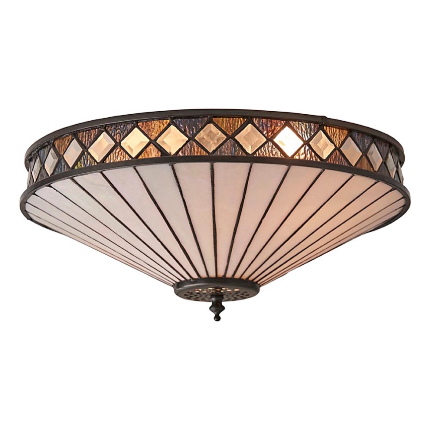Endon 64145 - Tiffany FARGO loftlampe 2xE27/60W/230V Ø 41,5 cm