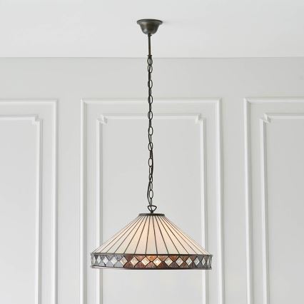 Endon 64147 - Lysekrone på kæde Tiffany FARGO 1xE27/60W/230V Ø 50 cm