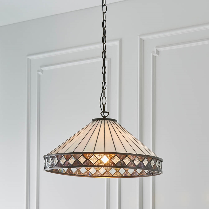 Endon 64147 - Pendel med kædeophæng FARGO 1xE27/60W/230V diameter 50 cm