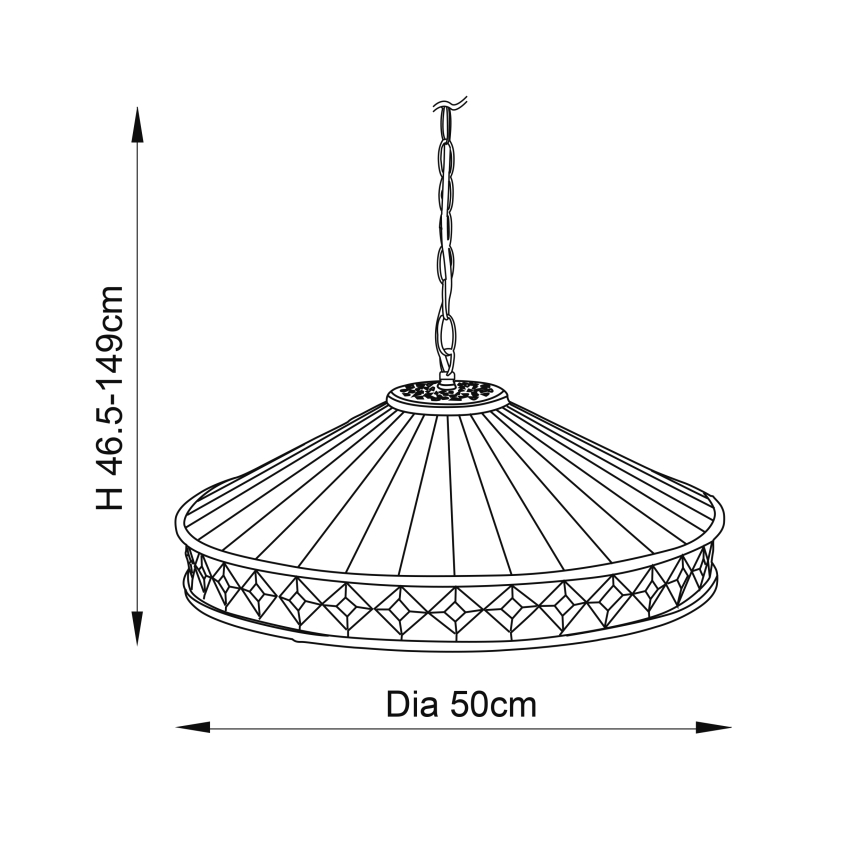 Endon 64147 - Pendel med kædeophæng FARGO 1xE27/60W/230V diameter 50 cm