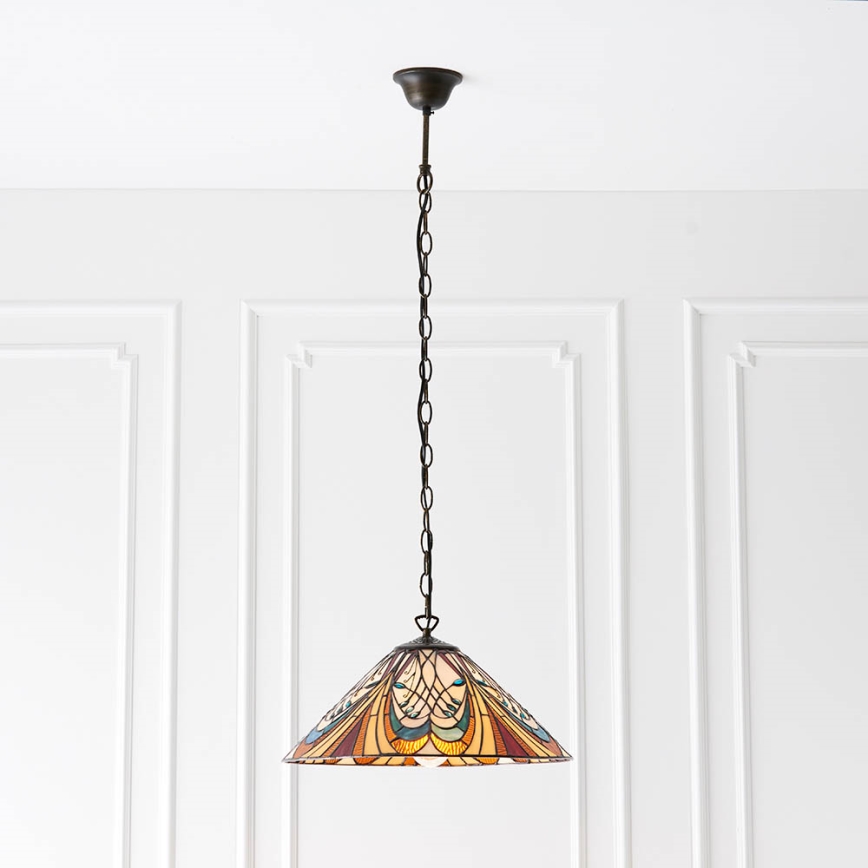 Endon 64162 - Pendel med kædeophæng HECTOR 1xE27/60W/230V diameter 40 cm