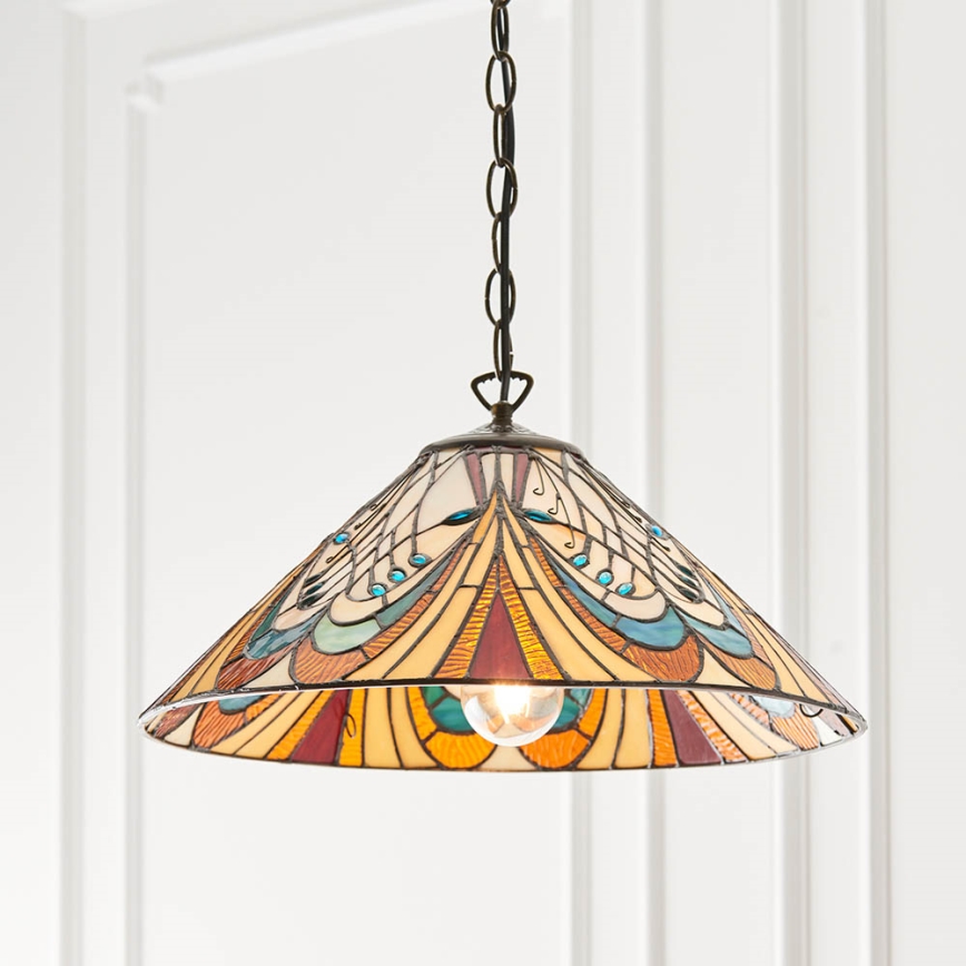 Endon 64162 - Pendel med kædeophæng HECTOR 1xE27/60W/230V diameter 40 cm