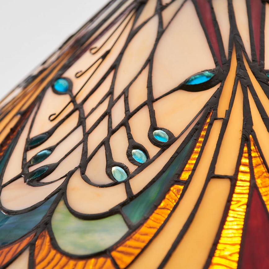 Endon 64162 - Tiffany HECTOR lysekrone med kæde 1xE27/60W/230V Ø 40 cm