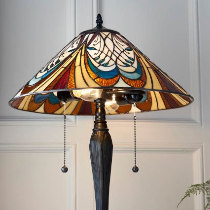 Endon 64163 - Bordlampe Tiffany HECTOR 2xE27/60W/230V Ø 40 cm