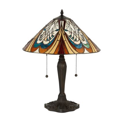 Endon 64163 - Bordlampe Tiffany HECTOR 2xE27/60W/230V Ø 40 cm