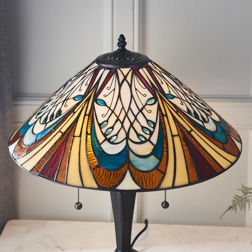 Endon 64163 - Hektor bordlampe 2xE27/60W/230V Ø 40 cm