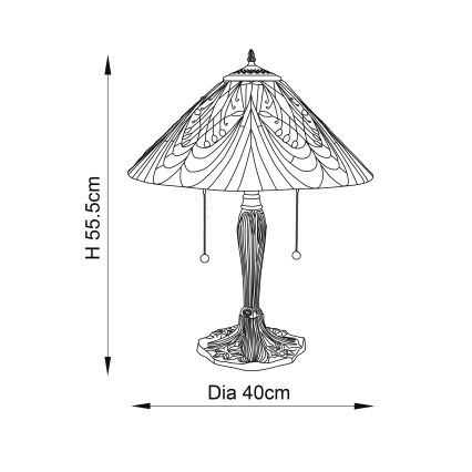 Endon 64163 - Hektor bordlampe 2xE27/60W/230V Ø 40 cm