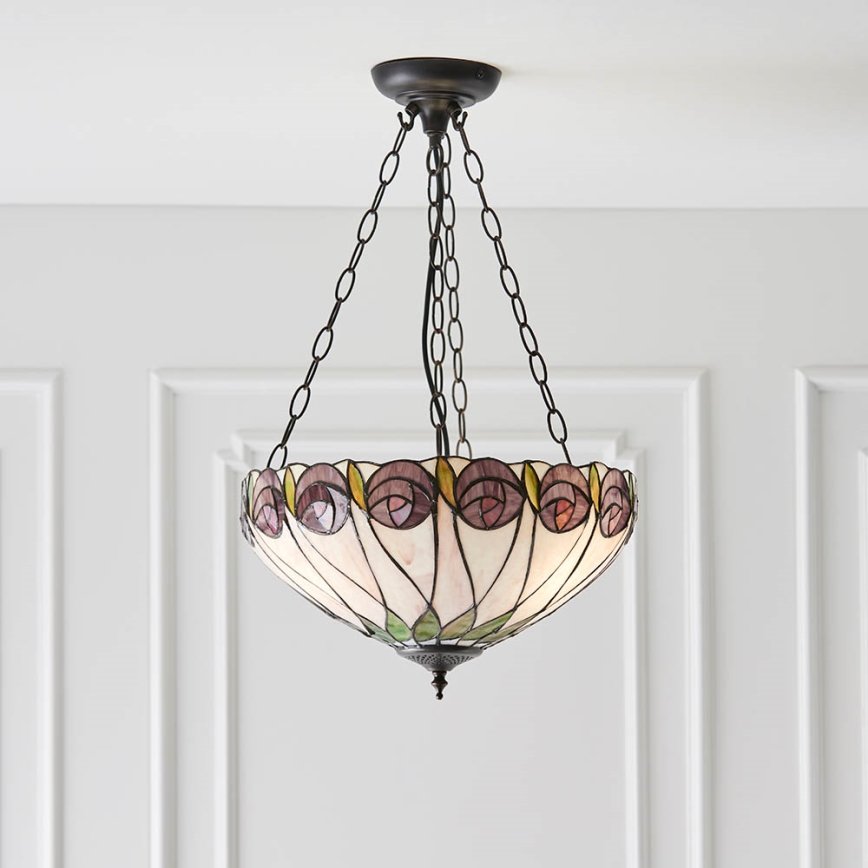 Endon 64175 - Pendel med kædeophæng HUTCHINSON 3xE27/60W/230V diameter 40 cm
