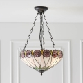Endon 64175 - Tiffany HUTCHINSON lysekrone med kæde 3xE27/60W/230V Ø 40 cm
