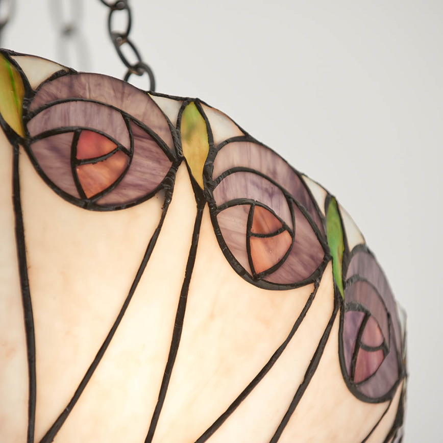 Endon 64175 - Tiffany HUTCHINSON lysekrone med kæde 3xE27/60W/230V Ø 40 cm