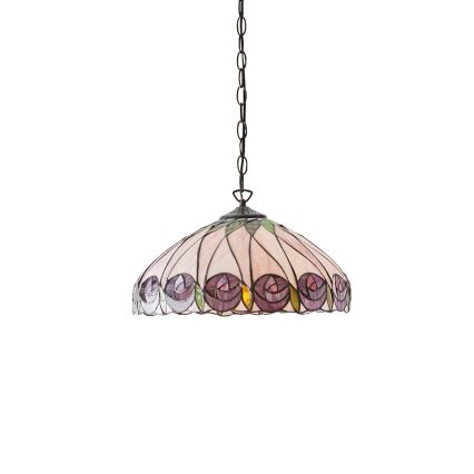 Endon 64176 - Kædeophængt Tiffany-lysekrone HUTCHINSON 1xE27/60W/230V Ø 40 cm
