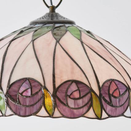 Endon 64176 - Kædeophængt Tiffany-lysekrone HUTCHINSON 1xE27/60W/230V Ø 40 cm