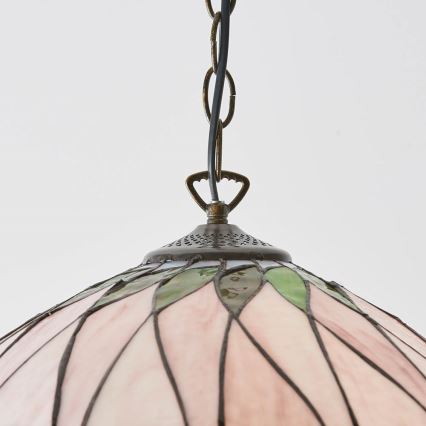 Endon 64176 - Kædeophængt Tiffany-lysekrone HUTCHINSON 1xE27/60W/230V Ø 40 cm