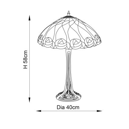 Endon 64177 - Bordlampe HUTCHINSON 1xE27/60W/230V diameter 40 cm
