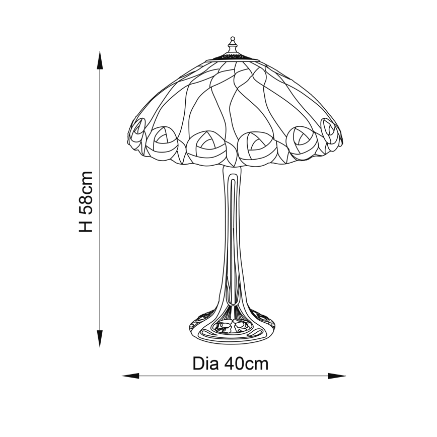 Endon 64177 - Bordlampe HUTCHINSON 1xE27/60W/230V diameter 40 cm