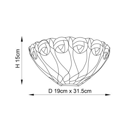 Endon 64178 - Tiffany-væglampe HUTCHINSON 1xE14/40W/230V