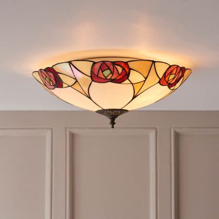 Endon 64182 - Tiffany INGRAM loftlampe 2xE27/60W/230V Ø 45 cm