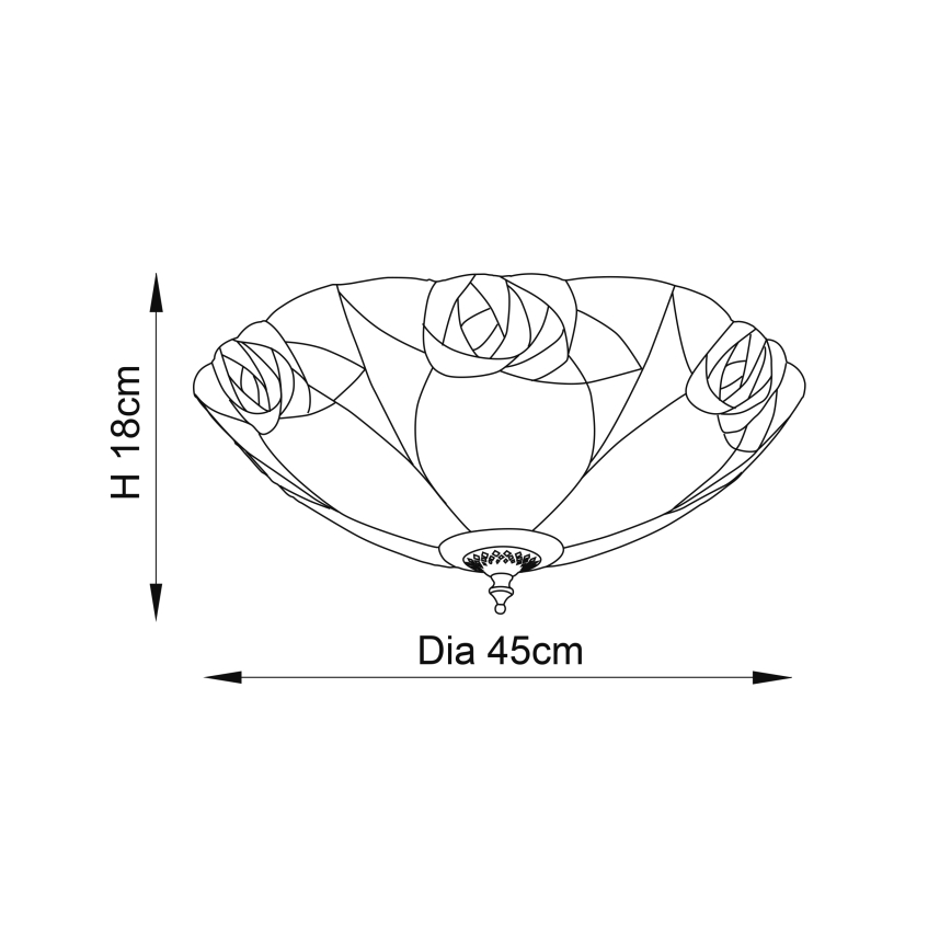 Endon 64182 - Tiffany INGRAM loftlampe 2xE27/60W/230V Ø 45 cm